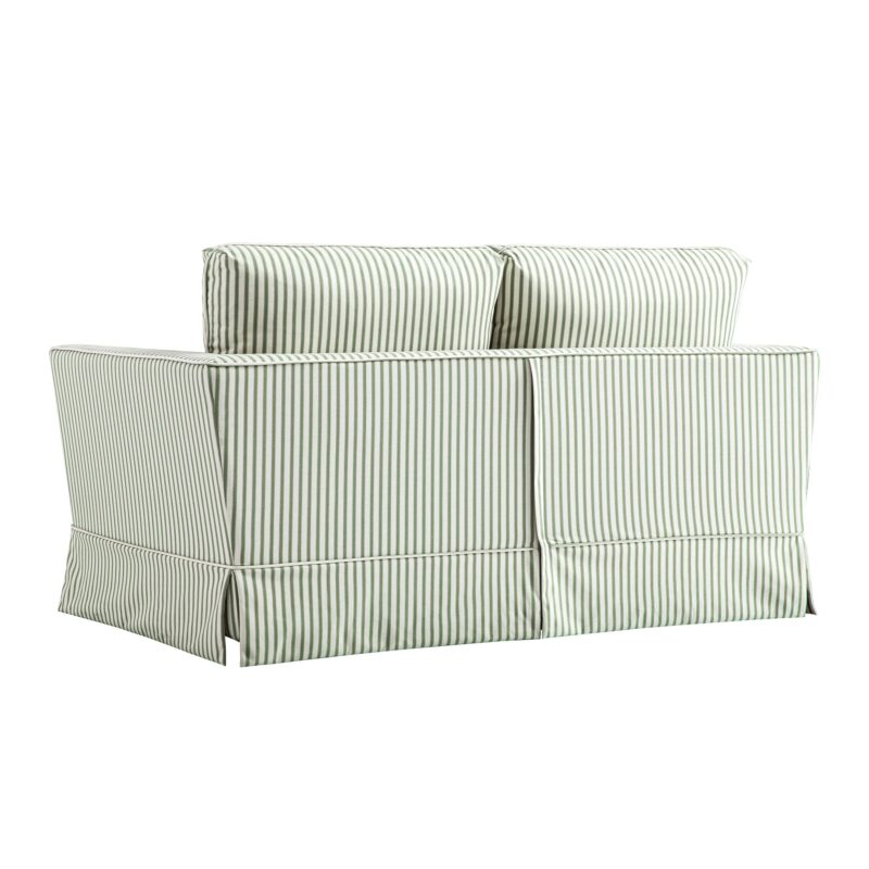 Fitz Skirted 2-Seater Sofa, Sage Striped Linen Blend - Image 5
