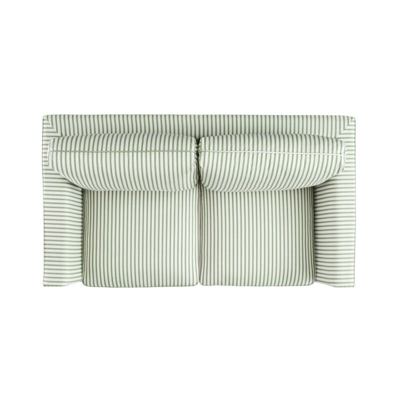 Fitz Skirted 2-Seater Sofa, Sage Striped Linen Blend - Image 7