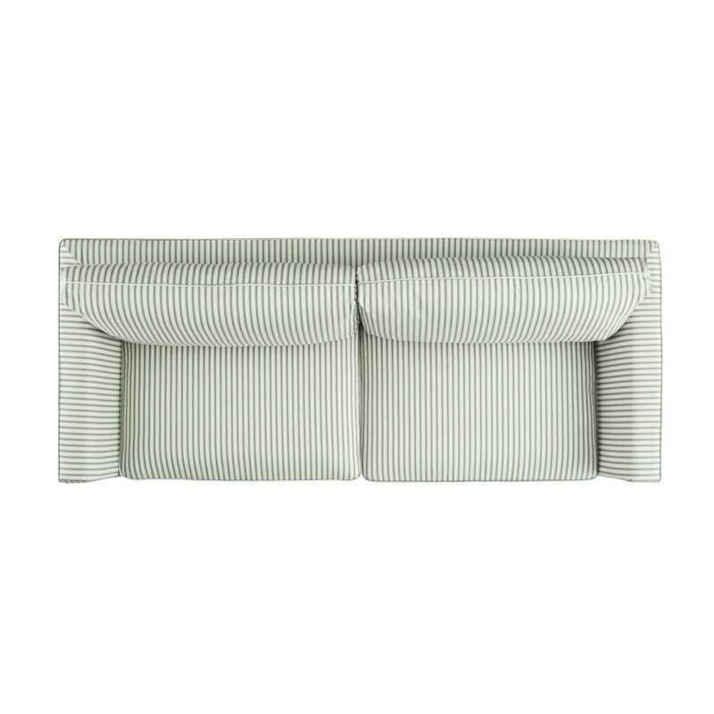 Fitz Skirted Large 3-Seater Sofa, Sage Striped Linen Blend - Image 6