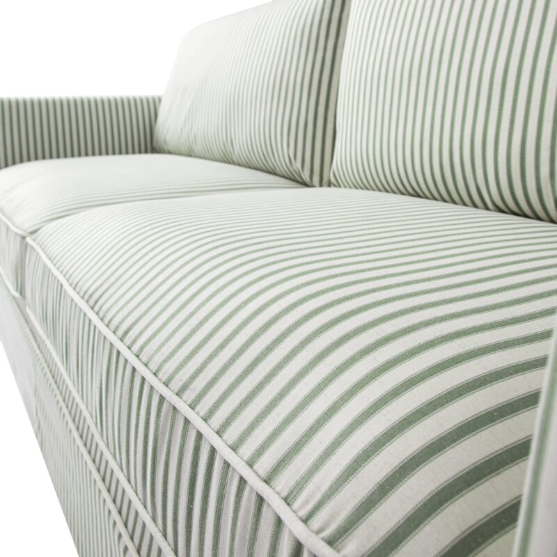 Fitz Skirted Large 3-Seater Sofa, Sage Striped Linen Blend - Image 9