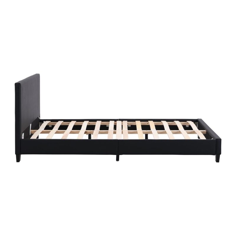 URSA Black PU Leather Bed Frame with LED on Footend - Image 4