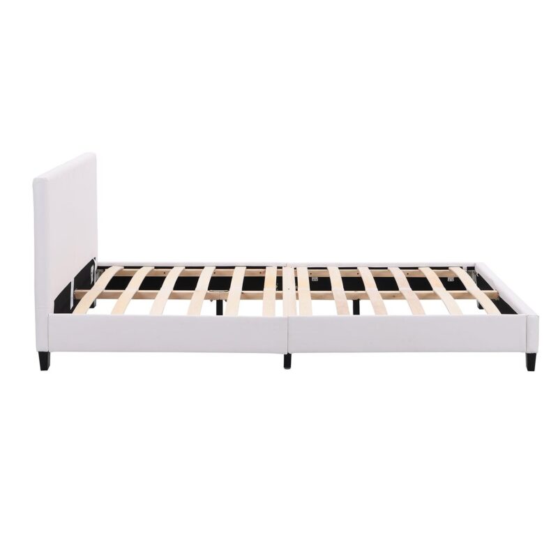 URSA White PU Leather Bed Frame with LED on Footend - Image 6