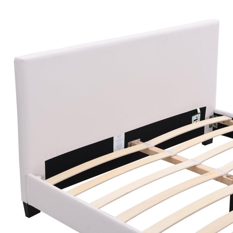 URSA White PU Leather Bed Frame with LED on Footend - Image 7