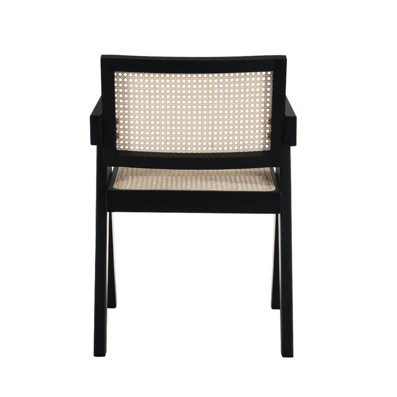 Jeanne Black Colour Cane Rattan Solid Beech Wood Dining Chair - Image 7