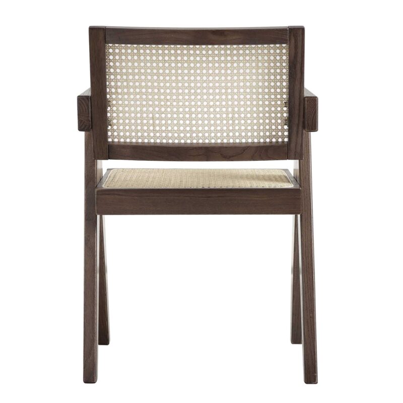 Jeanne Dark Walnut Cane Rattan Solid Beech Wood Dining Chair - Image 8