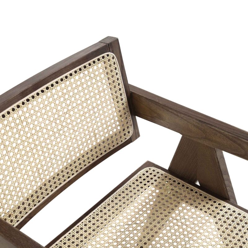 Jeanne Dark Walnut Cane Rattan Solid Beech Wood Dining Chair - Image 9