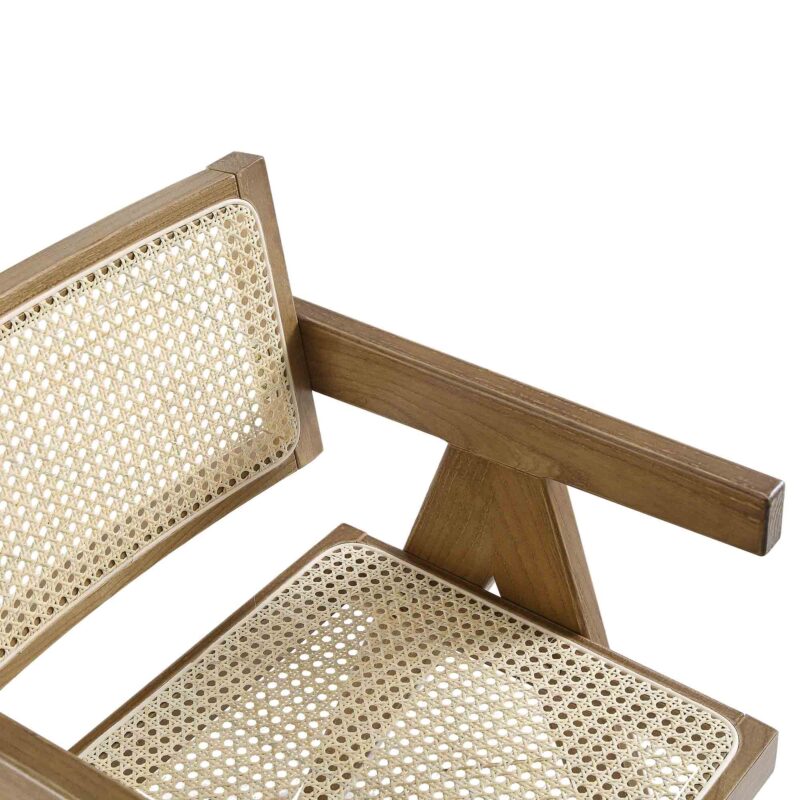 Jeanne Light Walnut Cane Rattan Solid Beech Wood Dining Chair - Image 9