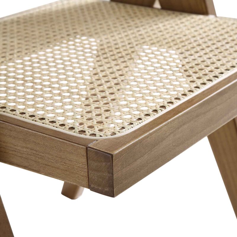Jeanne Light Walnut Cane Rattan Solid Beech Wood Dining Chair - Image 11