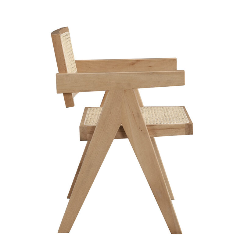 Jeanne Natural Colour Cane Rattan Solid Beech Wood Dining Chair - Image 6
