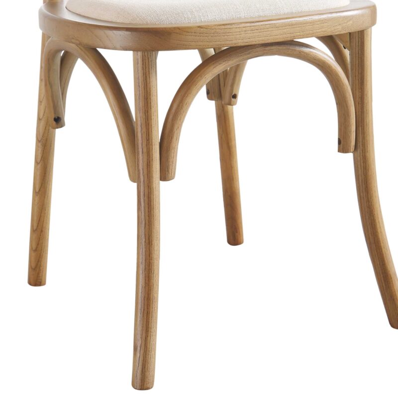 Anya Set of 2 Cane Rattan and Upholstered Dining Chairs, Light Walnut - Image 11