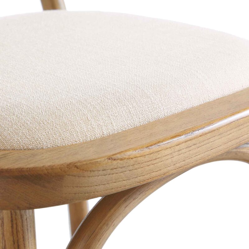 Anya Set of 2 Cane Rattan and Upholstered Dining Chairs, Light Walnut - Image 12