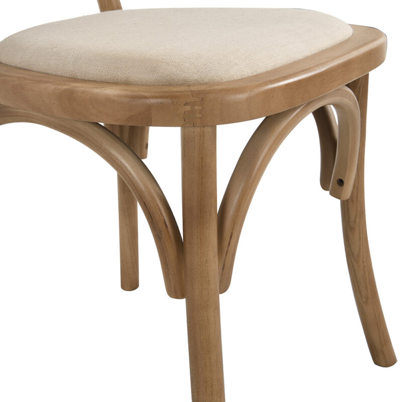 Anya Set of 2 Cane Rattan and Upholstered Dining Chairs, Natural Colour - Image 10
