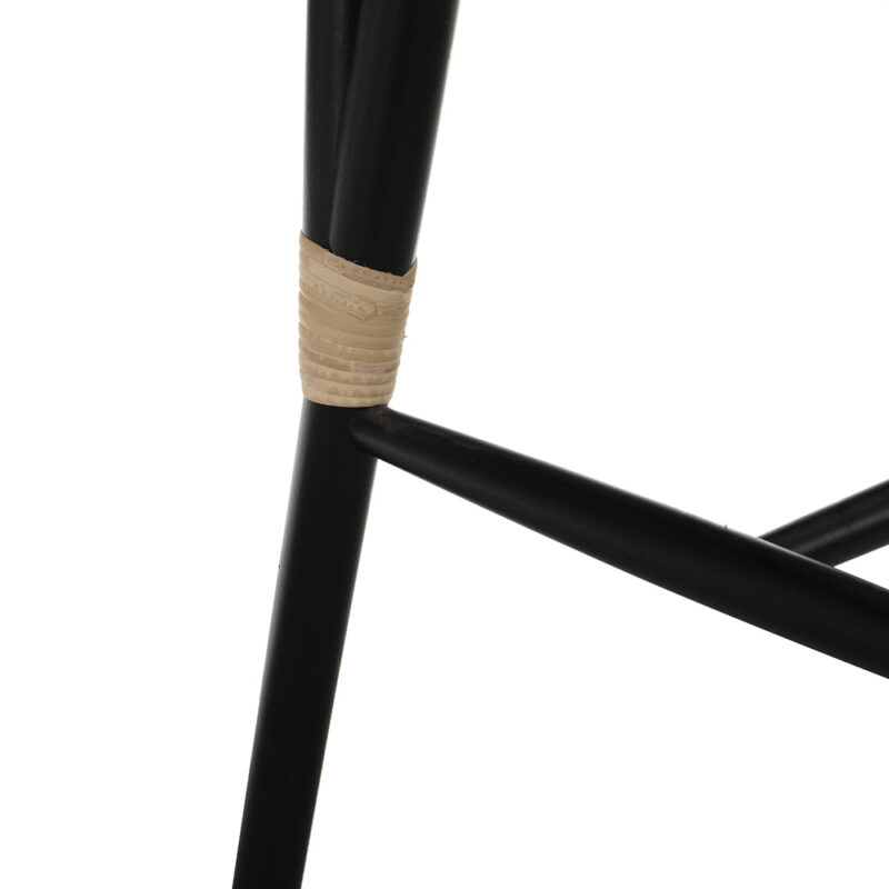 Anya+ Set of 2 Cane Rattan and Upholstered Dining Chairs, Black Colour - Image 10