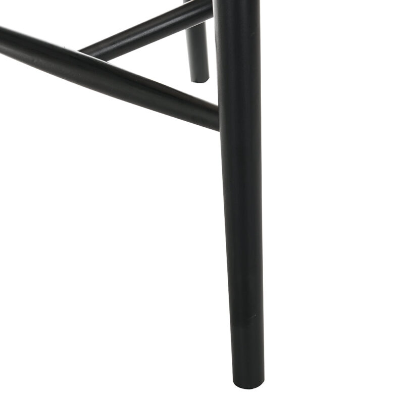 Anya+ Set of 2 Cane Rattan and Upholstered Dining Chairs, Black Colour - Image 11