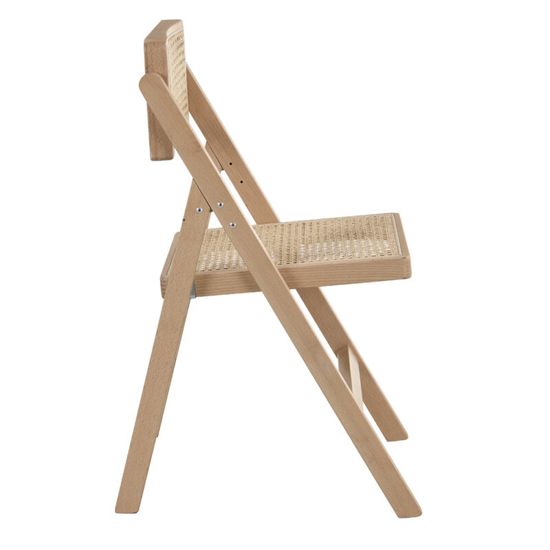 Frances Set of 2 Folding Cane Rattan Chairs, Natural Colour - Image 6