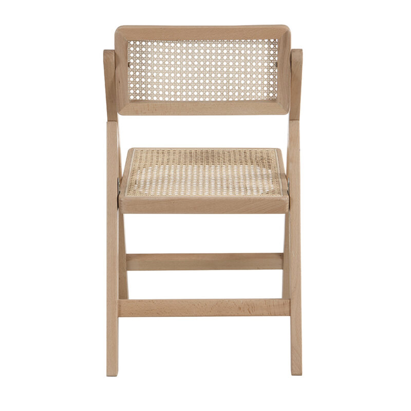 Frances Set of 2 Folding Cane Rattan Chairs, Natural Colour - Image 7