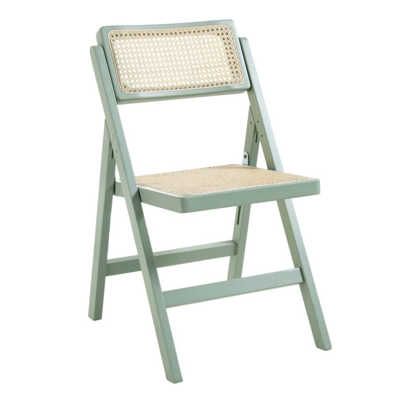 Frances Set of 2 Folding Cane Rattan Chairs, Mint - Image 7