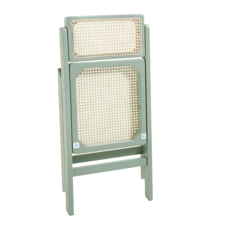 Frances Set of 2 Folding Cane Rattan Chairs, Mint - Image 9