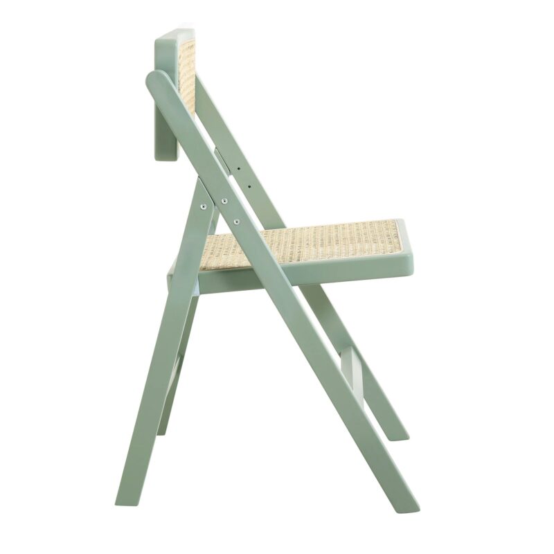 Frances Set of 2 Folding Cane Rattan Chairs, Mint - Image 10