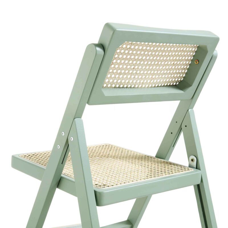 Frances Set of 2 Folding Cane Rattan Chairs, Mint - Image 14