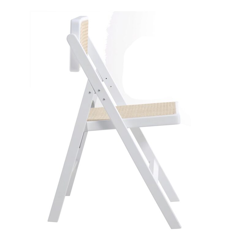 Frances Set of 2 Folding Cane Rattan Chairs, White - Image 10