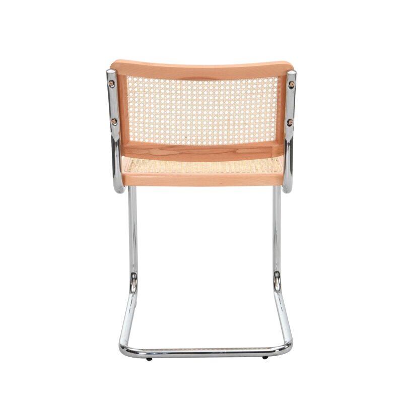 Cosenza Pair of 2 Dining Chairs, Cane & Chrome (Natural) - Image 6