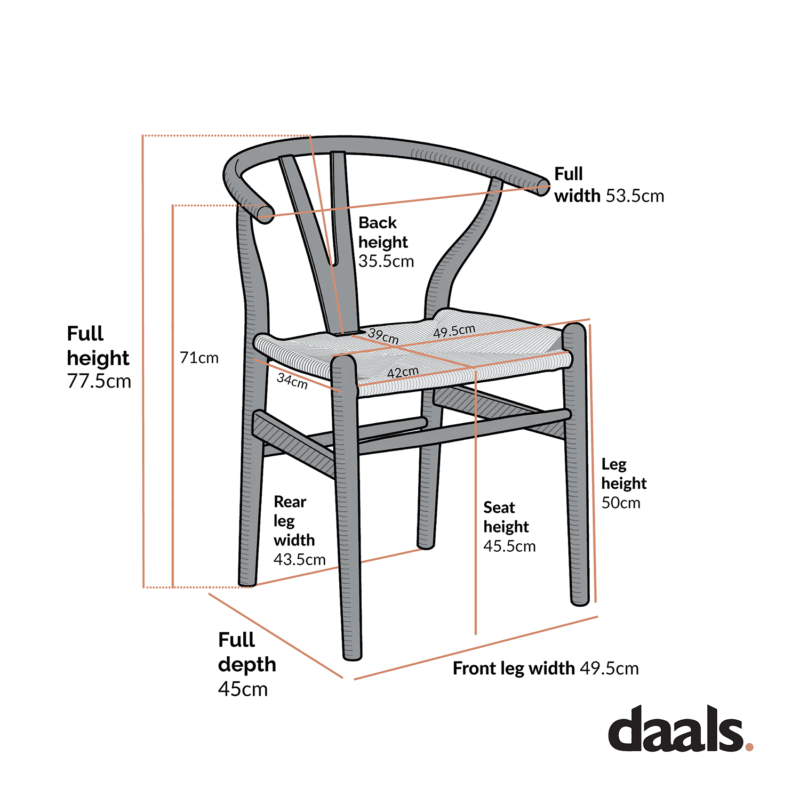 Hansel Wooden Natural Weave Dining Chair, Black Colour Frame - Image 4