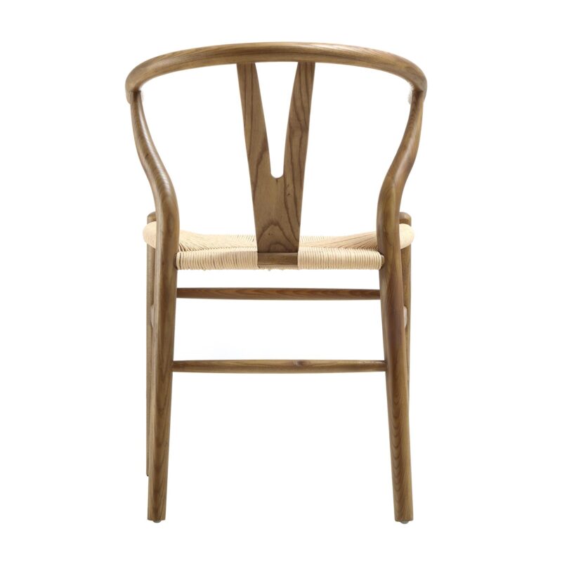 Hansel Wooden Natural Weave Dining Chair, Light Walnut Colour Frame - Image 7