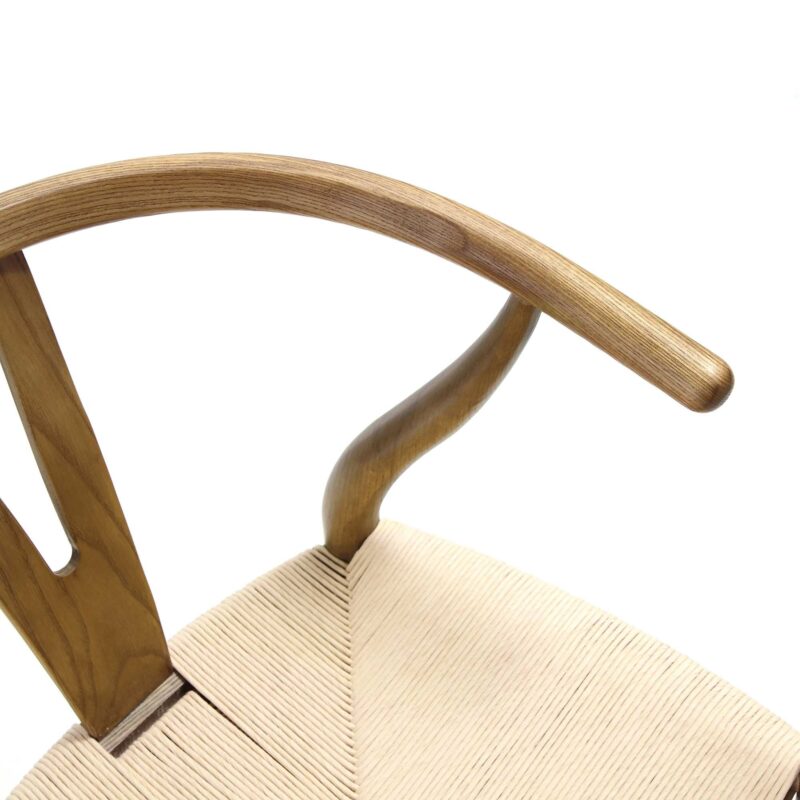 Hansel Wooden Natural Weave Dining Chair, Light Walnut Colour Frame - Image 8