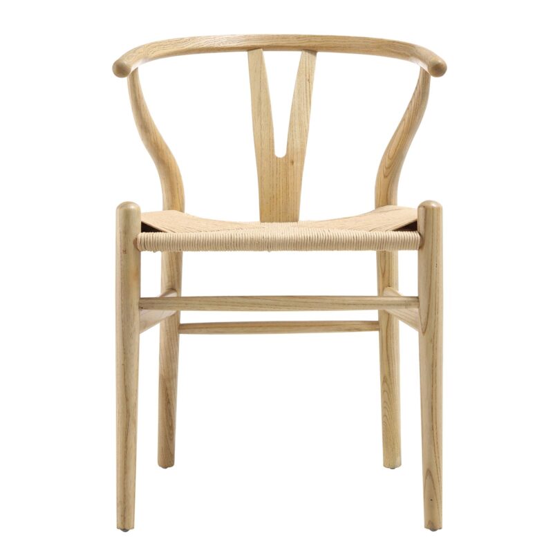 Hansel Wooden Natural Weave Dining Chair, Natural Colour Frame - Image 3