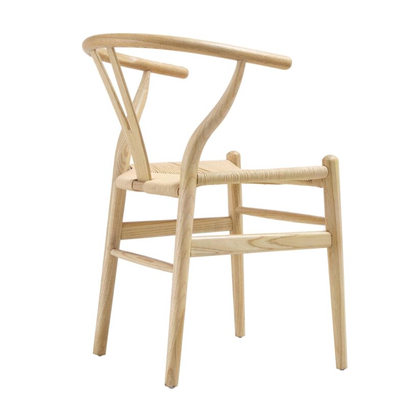 Hansel Wooden Natural Weave Dining Chair, Natural Colour Frame - Image 6