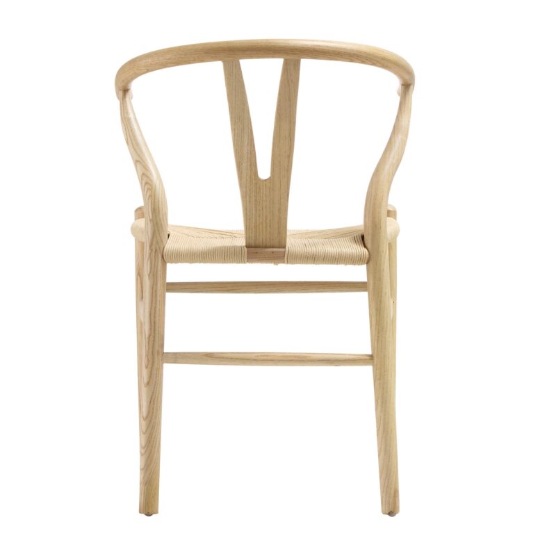 Hansel Wooden Natural Weave Dining Chair, Natural Colour Frame - Image 7