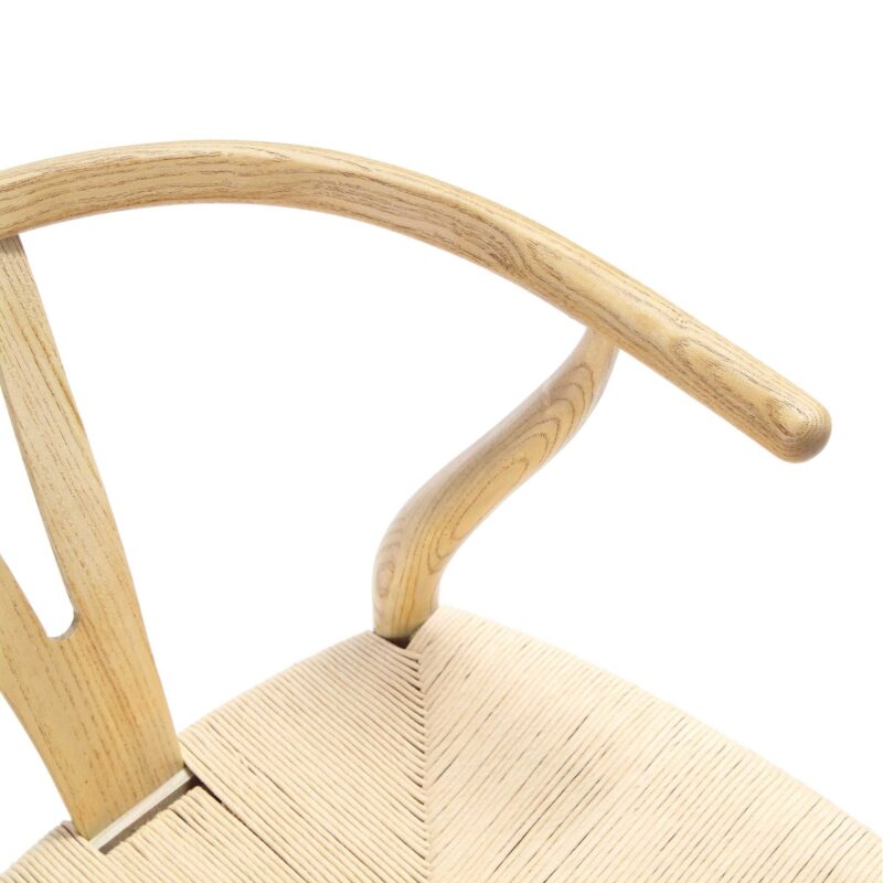 Hansel Wooden Natural Weave Dining Chair, Natural Colour Frame - Image 8