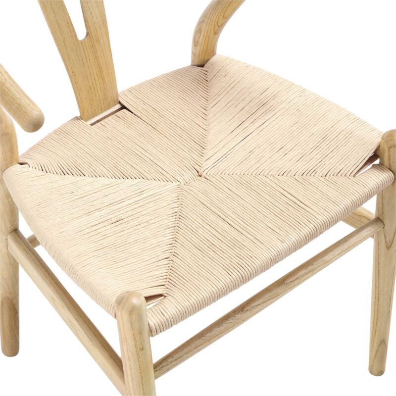 Hansel Wooden Natural Weave Dining Chair, Natural Colour Frame - Image 9