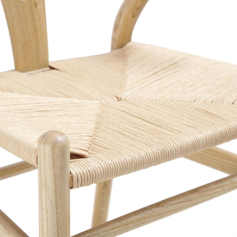 Hansel Wooden Natural Weave Dining Chair, Natural Colour Frame - Image 10