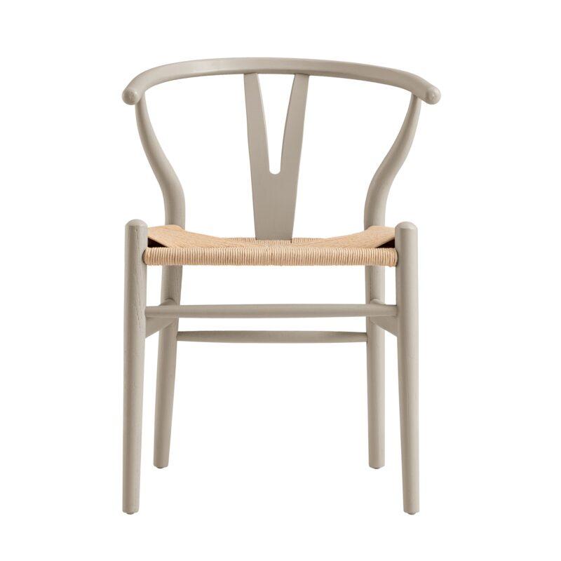 Hansel Wooden Natural Weave Dining Chair, Light Taupe Colour Frame - Image 4