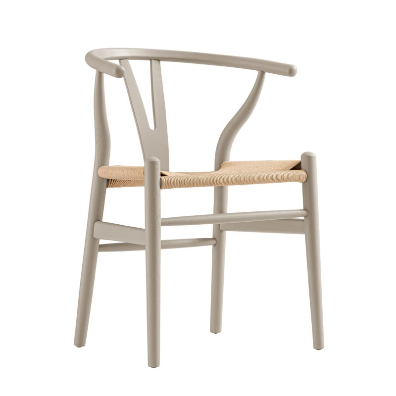 Hansel Wooden Natural Weave Dining Chair, Light Taupe Colour Frame - Image 5