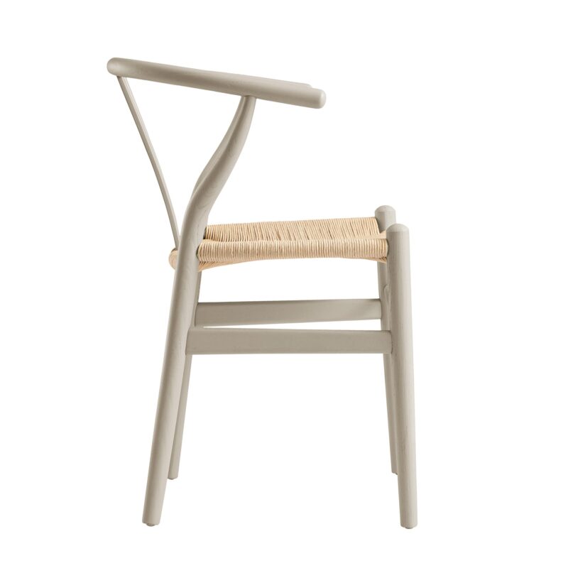 Hansel Wooden Natural Weave Dining Chair, Light Taupe Colour Frame - Image 8