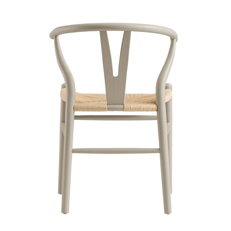 Hansel Wooden Natural Weave Dining Chair, Light Taupe Colour Frame - Image 10