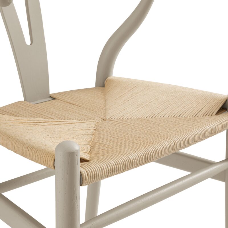 Hansel Wooden Natural Weave Dining Chair, Light Taupe Colour Frame - Image 12