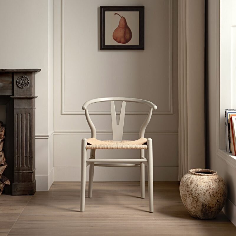Hansel Wooden Natural Weave Dining Chair, Light Taupe Colour Frame - Image 2