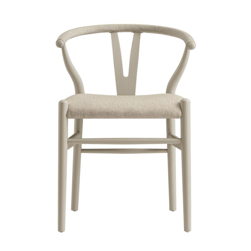 Hansel Upholstered Dining Chair, Taupe Frame with Oatmeal Fabric - Image 4