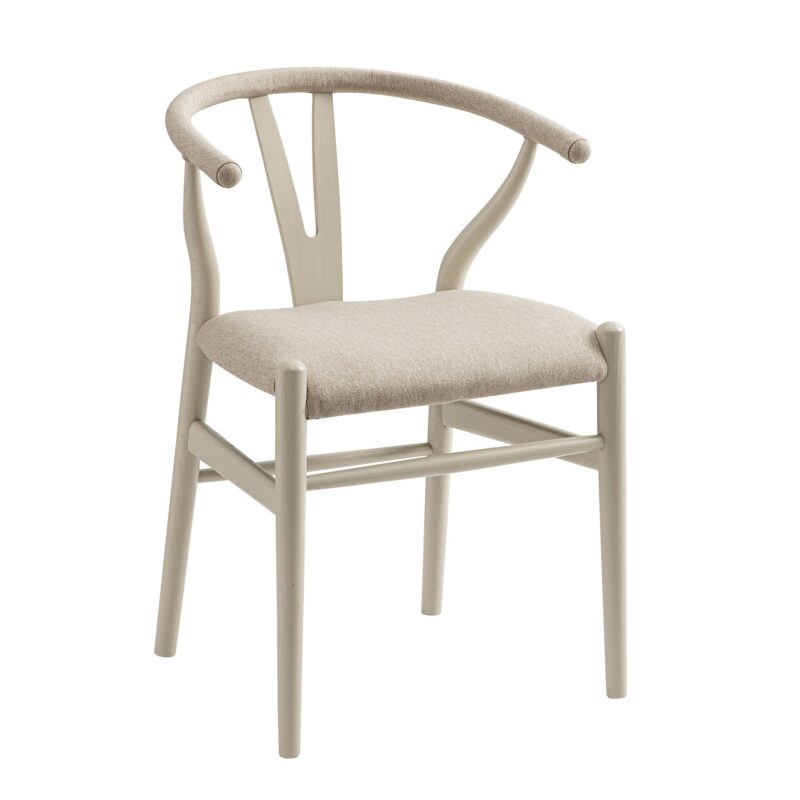 Hansel Upholstered Dining Chair, Taupe Frame with Oatmeal Fabric - Image 5