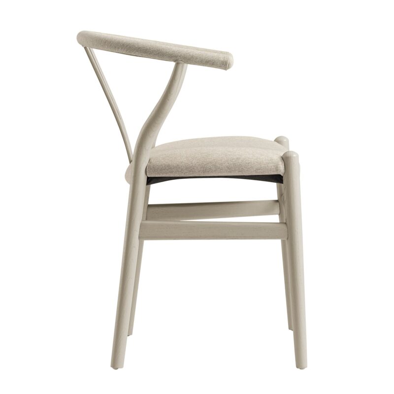 Hansel Upholstered Dining Chair, Taupe Frame with Oatmeal Fabric - Image 8