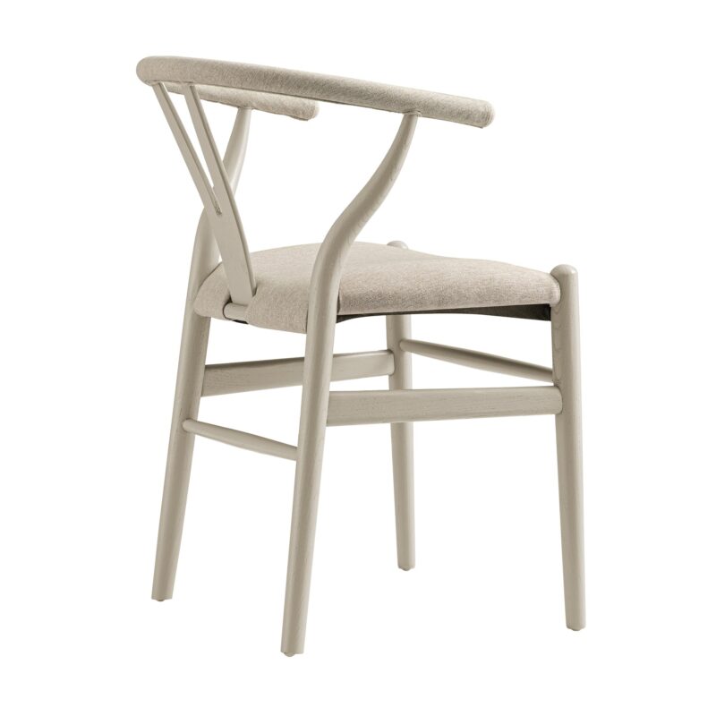 Hansel Upholstered Dining Chair, Taupe Frame with Oatmeal Fabric - Image 9