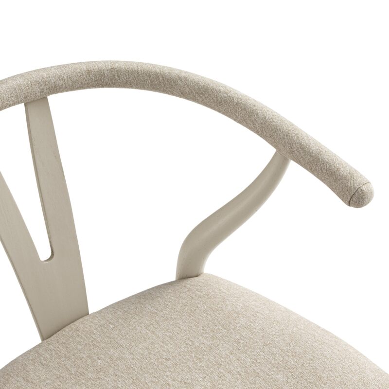 Hansel Upholstered Dining Chair, Taupe Frame with Oatmeal Fabric - Image 11