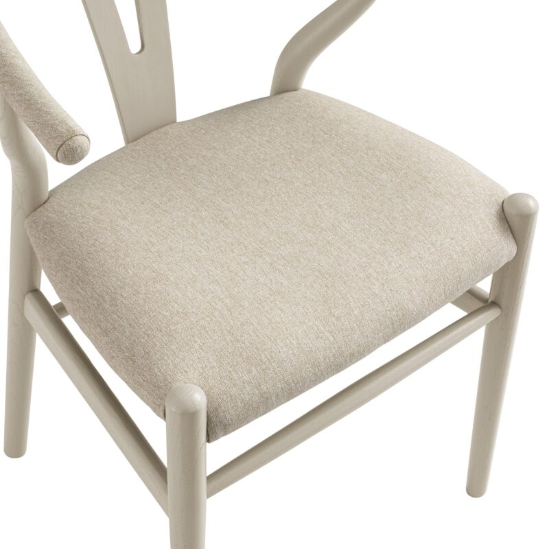 Hansel Upholstered Dining Chair, Taupe Frame with Oatmeal Fabric - Image 12