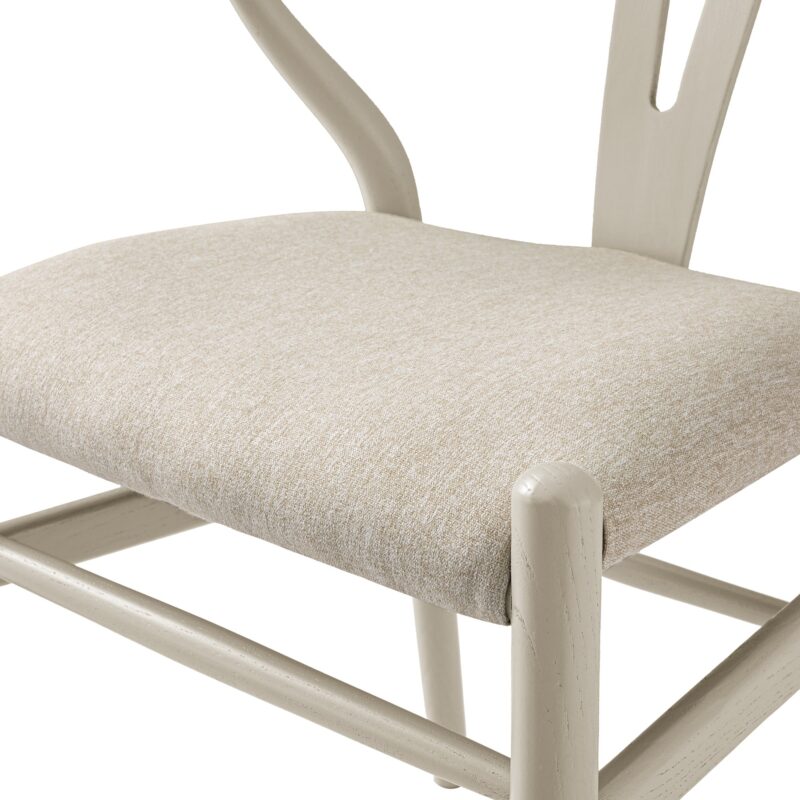 Hansel Upholstered Dining Chair, Taupe Frame with Oatmeal Fabric - Image 13