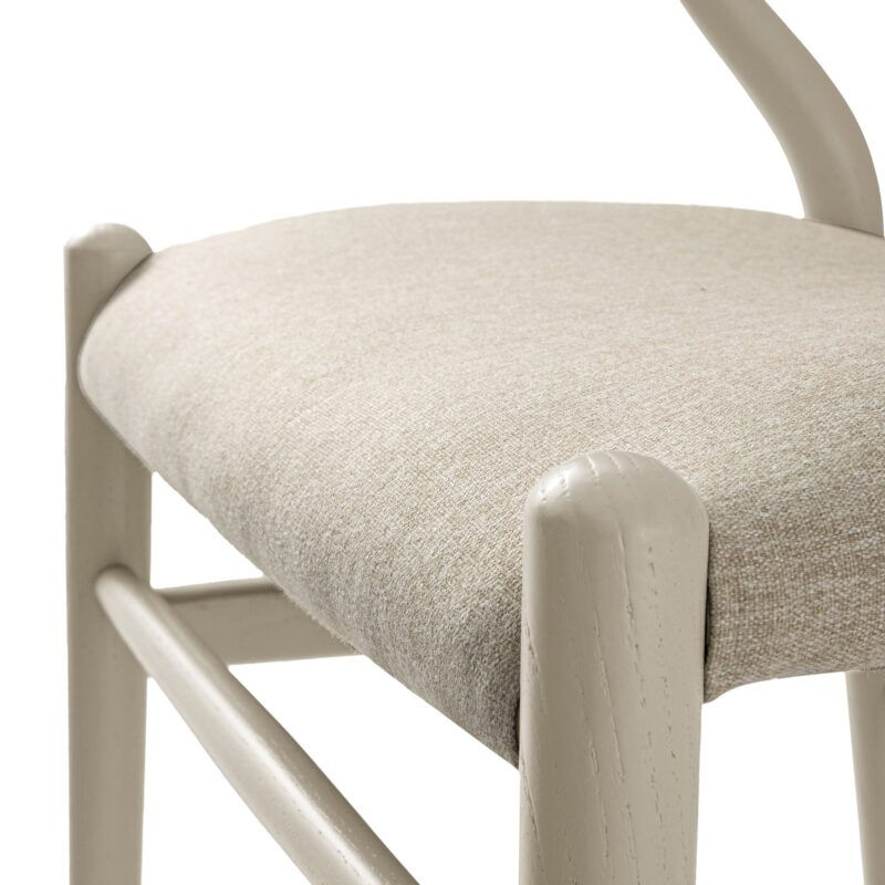Hansel Upholstered Dining Chair, Taupe Frame with Oatmeal Fabric - Image 14