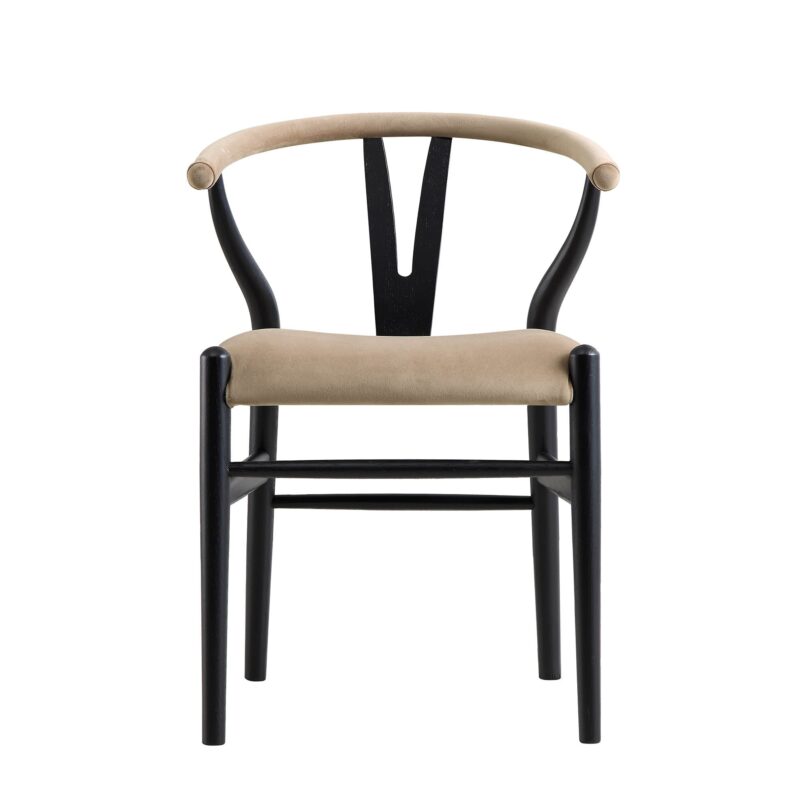 Hansel Padded Dining Chair, Taupe Velvet and Black Frame - Image 4